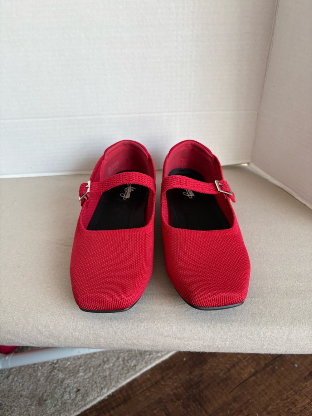 Ailicozy Women Sz 8.5 Red mesh Mary Jane Ballet Flats  Comfortable Slip-On Shoe - Picture 3 of 10